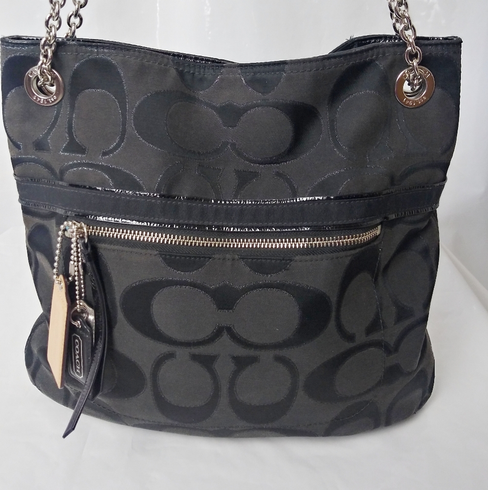 Coach G1282-21161 Bag Fabric With Silver Outlining